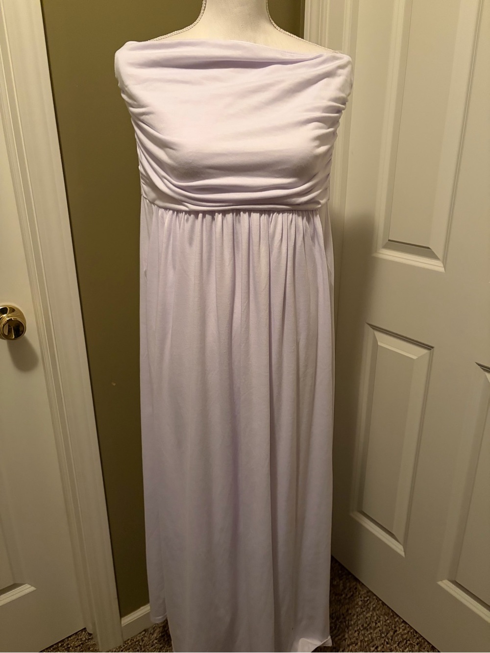 Grace Karin Soft White Strapless Maxi Dress